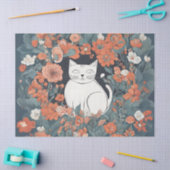 Gekke kat in de bloementuin tissuepapier (Craft)