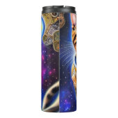 Gekke kat in Space World Meme Artwork Thermosbeker (Achterkant)