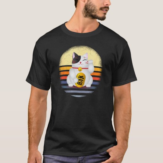 Gekke Kat Maneki Neko Ochtendkat T-shirt (Voorkant)