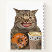 Gekke Kat met Donut en Koffie op maat Notitieboek (Achterkant)