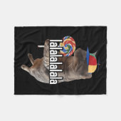 Gekke kat met lolly meme fleece deken (Voorkant (Horizontaal))