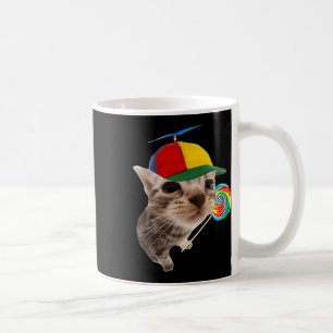 Gekke kat met lolly meme koffiemok