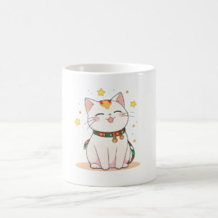 Gekke Kat met Sterren Kawaii Ontwerp Koffiemok