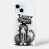 Gekke kat op wit Case-Mate iPhone case (Achterkant)