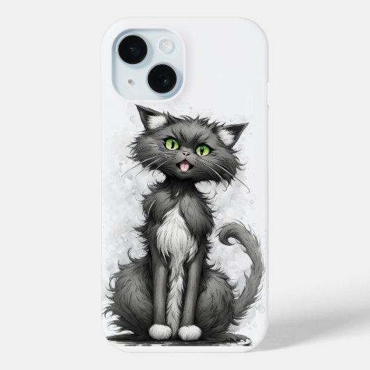 Gekke kat op wit Case-Mate iPhone case (Achterkant)
