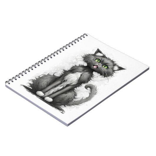 Gekke kat op wit notitieboek (Linkerzijde)