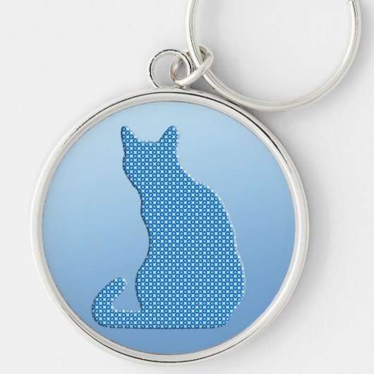 Gekke Kat - tinten blauw Sleutelhanger (Voorkant)