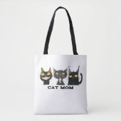 Gekke kat trio kat moeder tote bag (Voorkant)