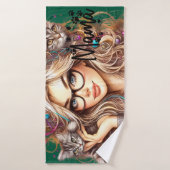 Gekke Katten Dame Badhanddoek (Badhanddoek)