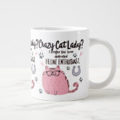 Gekke Katten Dame? Grappig Kattenliefhebber Cadeau Grote Koffiekop (Rechts)