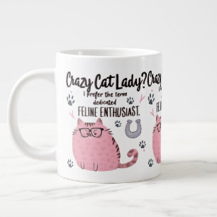 Gekke Katten Dame? Grappig Kattenliefhebber Cadeau Grote Koffiekop