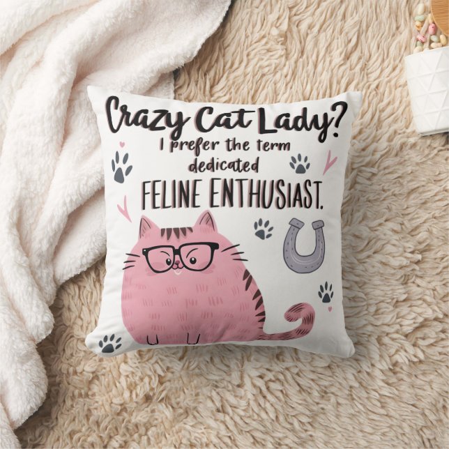 Gekke Katten Dame? Grappig Kattenliefhebber Cadeau Kussen (Deken)