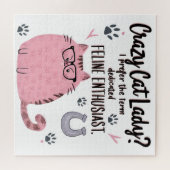Gekke Katten Dame? Grappig Kattenliefhebber Cadeau Legpuzzel (Horizontaal)