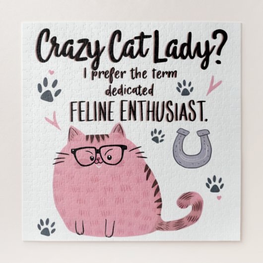 Gekke Katten Dame? Grappig Kattenliefhebber Cadeau Legpuzzel (Verticaal)