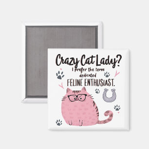 Gekke Katten Dame? Grappig Kattenliefhebber Cadeau Magneet