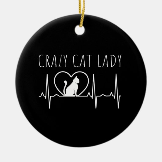 Gekke Katten Dame Keramisch Ornament (Voorkant)