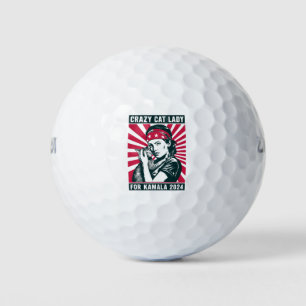 Gekke Katten Dame Voor Kamala 2024 Golfballen