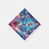 Gekke katten in de ruimte! servet (Hoek)