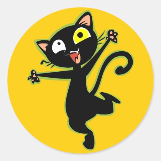 Gekke Katten Stickers! Ronde Sticker (Voorkant)