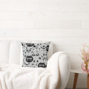 Gekke kattengezicht kussen