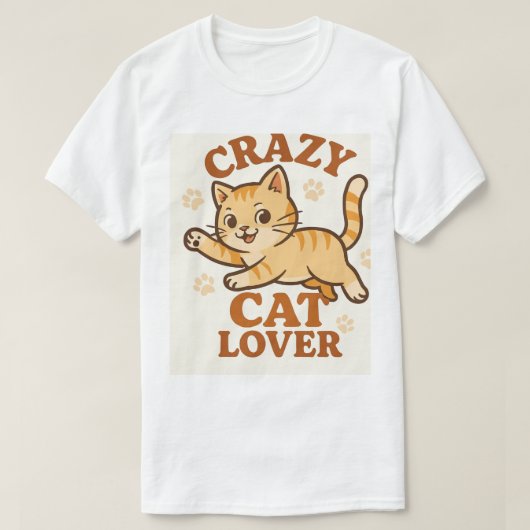 GEKKE KATTENLIEFHEBBER T-SHIRT (Design voorkant)