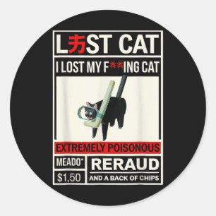 Gekke kattenmeme Ik ben mijn kat extreem giftig A Ronde Sticker