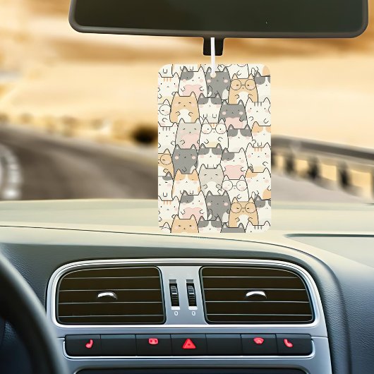 Gekke kattenpatroon auto luchtverfrisser