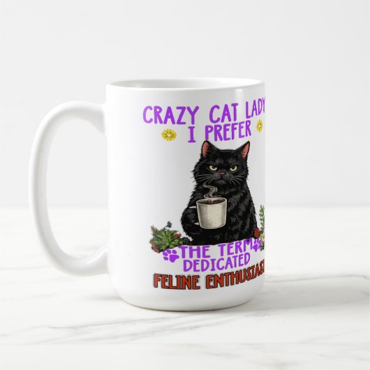gekke kattenvrouw? koffiemok (Links)
