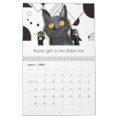 Gekke kattenzwarte en witte kalender (Mar 2026)