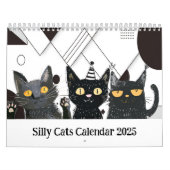 Gekke kattenzwarte en witte kalender (Hoes)