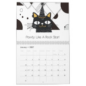 Gekke kattenzwarte en witte kalender (Jan 2027)