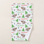 gekke kerst bad handdoek (Handdoek)