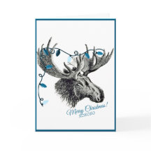 Gekke kerst eland met blauw licht