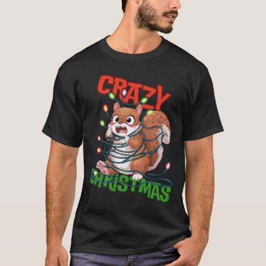 Gekke kerst: gefrustreerde eekhoorn t-shirt (Voorkant)