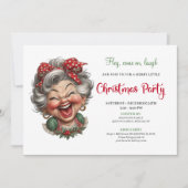 Gekke Kerst Oma Pret Kerstfeest Uitnodiging (Voorkant)