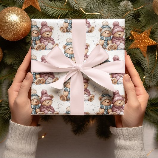 Gekke Kerst Teddyberen Inpakpapier