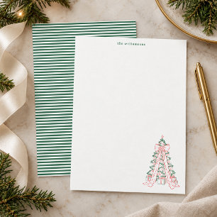Gekke Kerstboom Doodle Familie Briefpapier Notitiekaartje