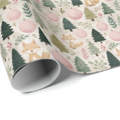 Gekke kerstboom met Winter Fox Pastel Cadeaupapier (Rol Hoek)
