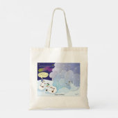 Gekke kerstCartoon Canvas tas (Achterkant)