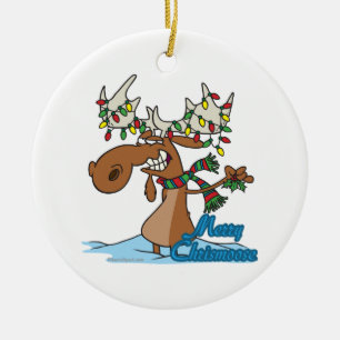 gekke kerstdagen met mooie smakelaarskunst keramisch ornament