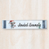 Gekke kerstelf met snoepriet. deurbordje (Voorkant)