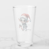 Gekke kerstelf met snoepriet. glas (Achterkant)