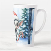 Gekke kerstelf met snoepriet. latte mok (Rechts)