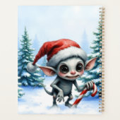 Gekke kerstelf met snoepriet. planner (Achterkant)