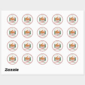 Gekke Kerstkat Ornament Sticker (Vel)