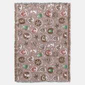 Gekke kerstkoekjes wintervakantie deken (Voorkant Verticaal)