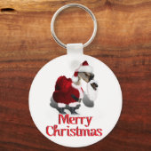 Gekke kerstman - een kerstcadeau op internet sleutelhanger (Voorkant)