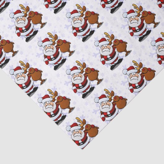 Gekke Kerstman en zijn rendier Tissuepapier (Detail)