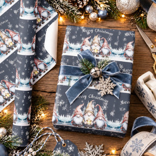 Gekke Kerstman Kabouterfamilie Cadeaupapier