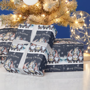 Gekke Kerstman Kabouterfamilie Cadeaupapier
